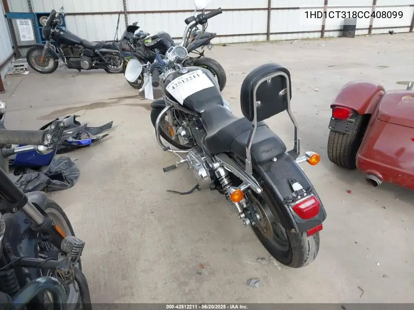 2012 Harley-Davidson Xl1200 C VIN: 1HD1CT318CC408099 Lot: 42512211