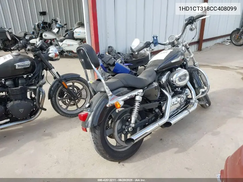 2012 Harley-Davidson Xl1200 C VIN: 1HD1CT318CC408099 Lot: 42512211