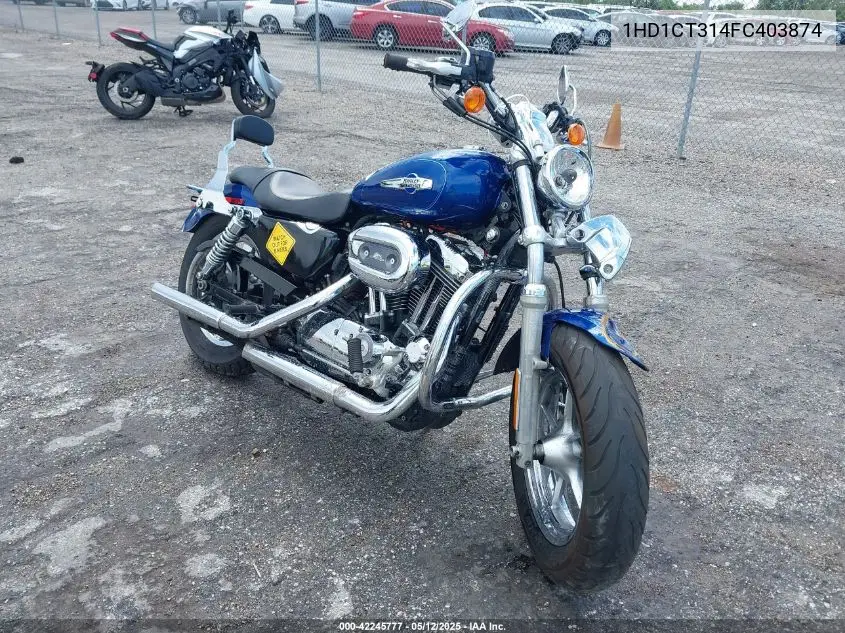 2015 Harley-Davidson Xl1200 C VIN: 1HD1CT314FC403874 Lot: 42245777