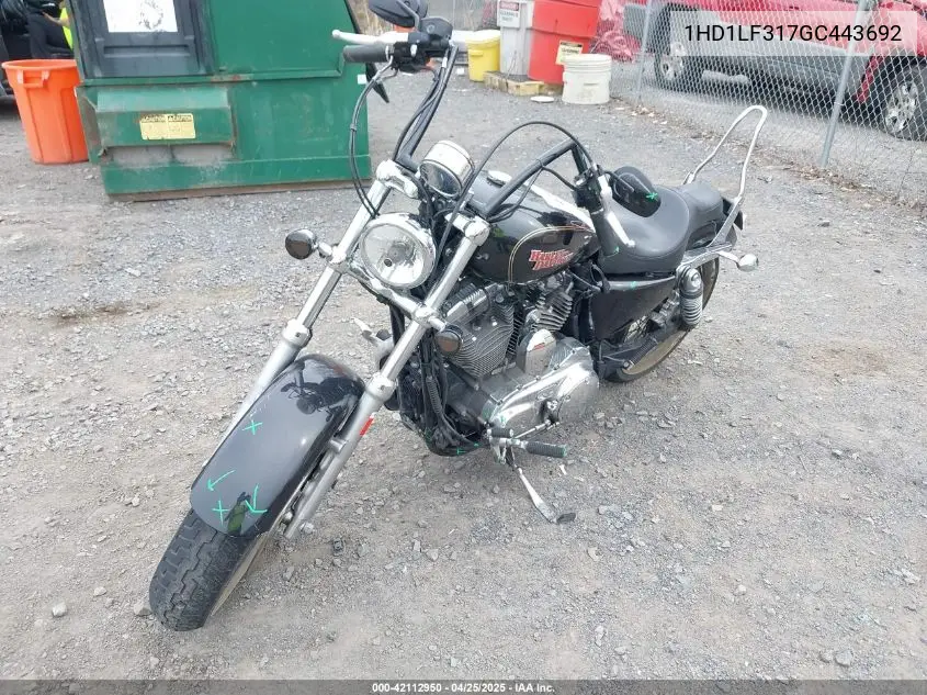 2016 Harley-Davidson Xl1200 V VIN: 1HD1LF317GC443692 Lot: 42112950