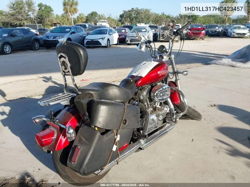 2017 Harley-Davidson Xl1200 T VIN: 1HD1LL317HC423457 Lot: 42177768