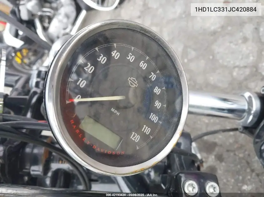 2018 Harley-Davidson Xl1200 Forty-Eight VIN: 1HD1LC331JC420884 Lot: 42193420