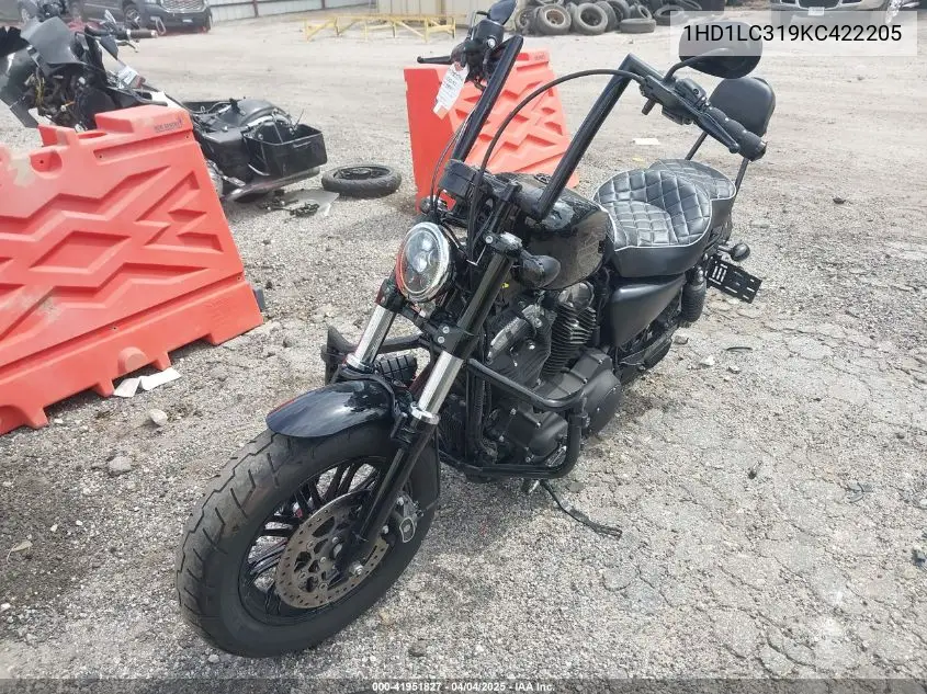 2019 Harley-Davidson Xl1200 X VIN: 1HD1LC319KC422205 Lot: 41951827