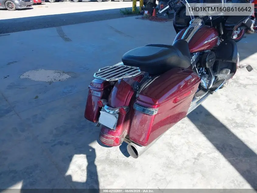 2016 Harley-Davidson Fltrxs Road Glide Special VIN: 1HD1KTM16GB616642 Lot: 42182091