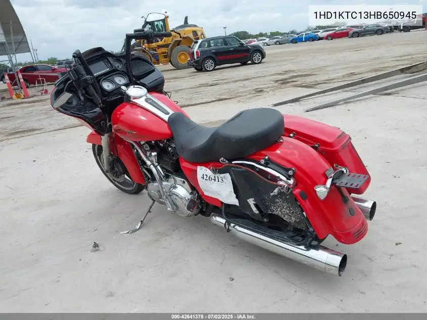 2017 Harley-Davidson Fltrxs Road Glide Special VIN: 1HD1KTC13HB650945 Lot: 42641378