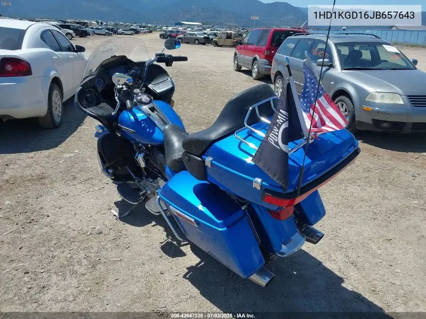 2018 Harley-Davidson Fltru VIN: 1HD1KGD16JB657643 Lot: 42647338