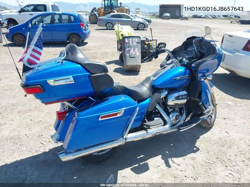 2018 Harley-Davidson Fltru VIN: 1HD1KGD16JB657643 Lot: 42647338