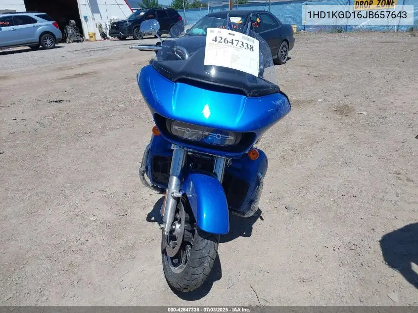 2018 Harley-Davidson Fltru VIN: 1HD1KGD16JB657643 Lot: 42647338