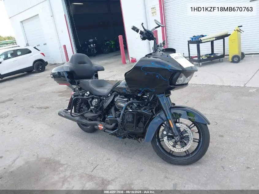 2021 Harley-Davidson Fltrk VIN: 1HD1KZF18MB670763 Lot: 42517038