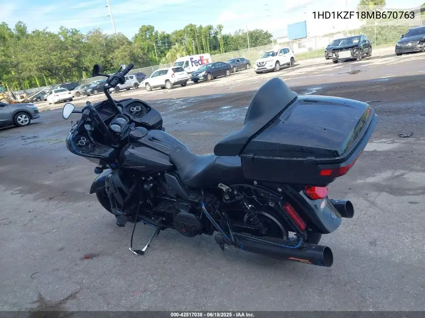 2021 Harley-Davidson Fltrk VIN: 1HD1KZF18MB670763 Lot: 42517038