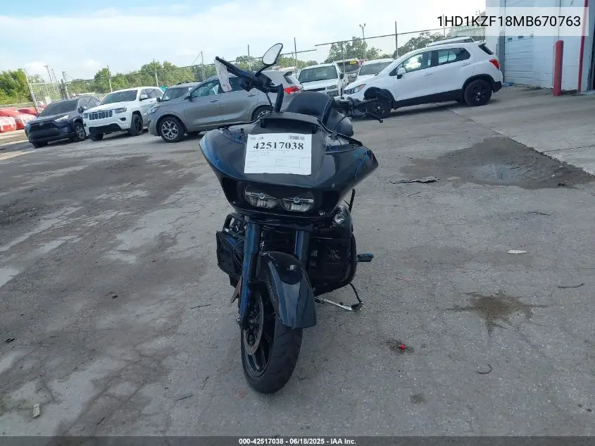 2021 Harley-Davidson Fltrk VIN: 1HD1KZF18MB670763 Lot: 42517038