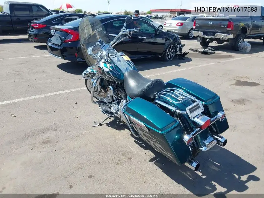 2001 Harley-Davidson Flhri VIN: 1HD1FBW1X1Y617583 Lot: 42117121