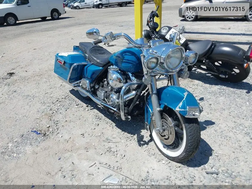 2001 Harley-Davidson Flhr VIN: 1HD1FDV101Y617315 Lot: 42622893
