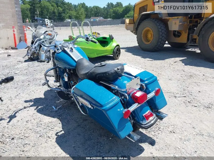 2001 Harley-Davidson Flhr VIN: 1HD1FDV101Y617315 Lot: 42622893