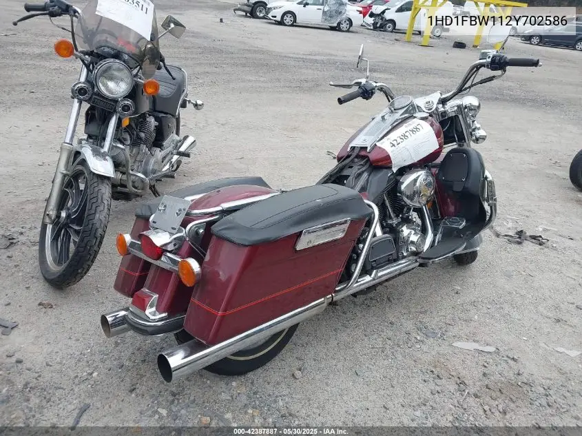 2002 Harley-Davidson Flhri VIN: 1HD1FBW112Y702586 Lot: 42387887