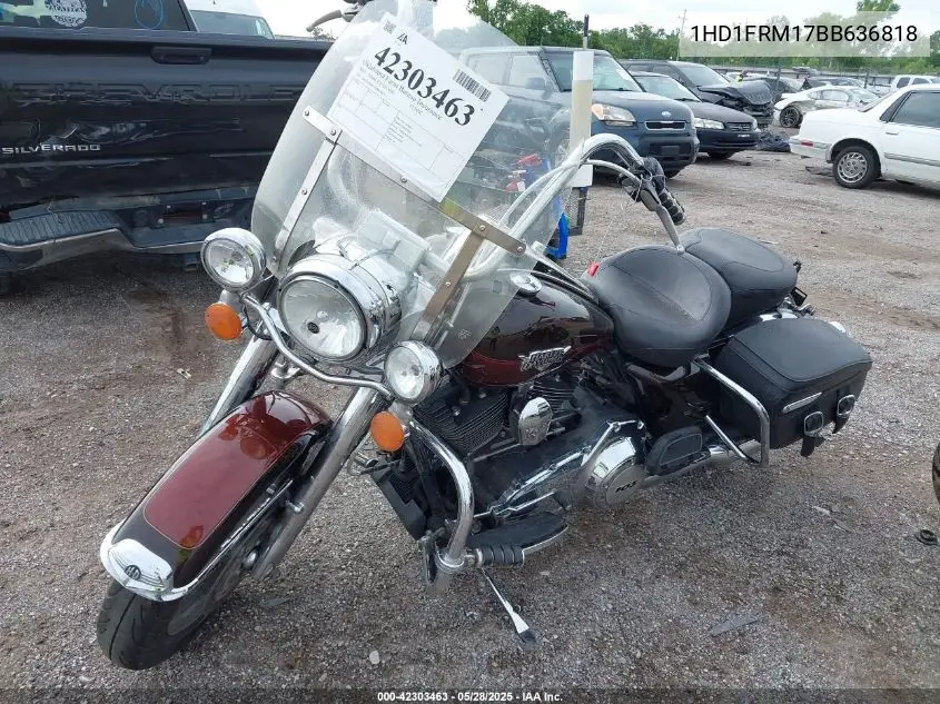 2011 Harley-Davidson Flhrc VIN: 1HD1FRM17BB636818 Lot: 42303463