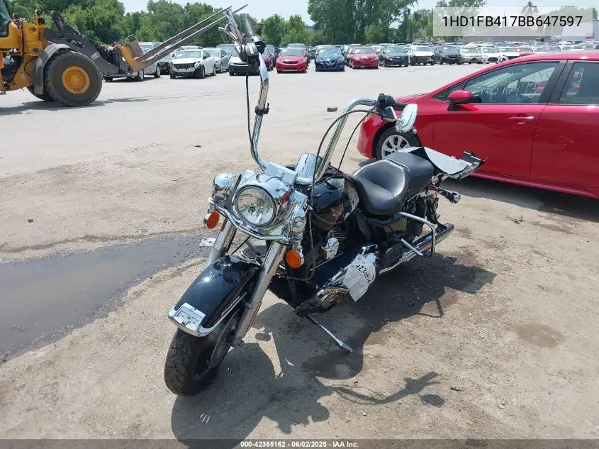 2011 Harley-Davidson Flhr VIN: 1HD1FB417BB647597 Lot: 42365162