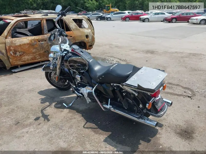2011 Harley-Davidson Flhr VIN: 1HD1FB417BB647597 Lot: 42365162