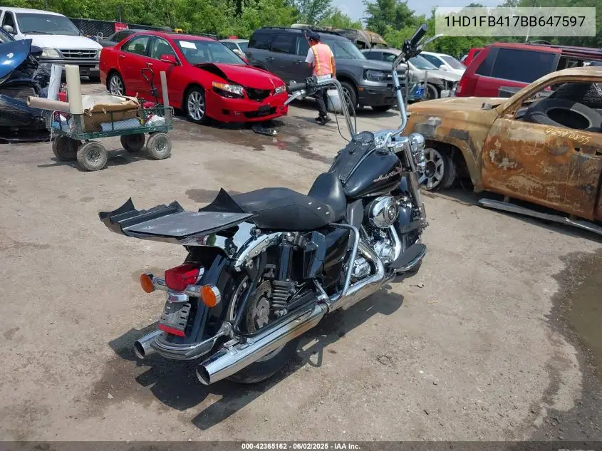 2011 Harley-Davidson Flhr VIN: 1HD1FB417BB647597 Lot: 42365162