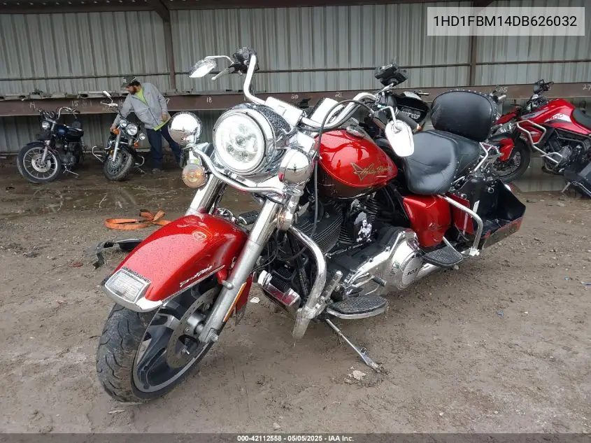 2013 Harley-Davidson Flhr Road King VIN: 1HD1FBM14DB626032 Lot: 42112558