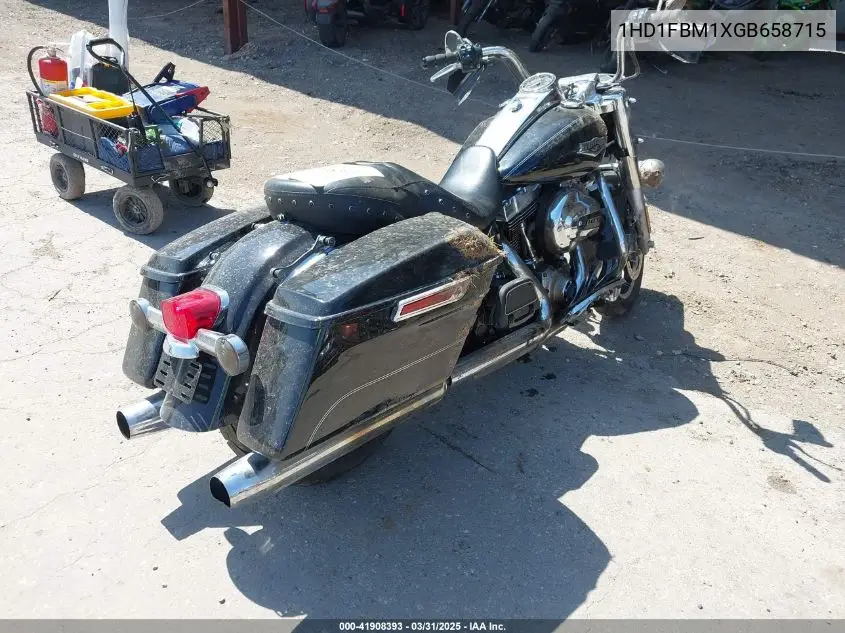 2016 Harley-Davidson Flhr Road King VIN: 1HD1FBM1XGB658715 Lot: 41908393
