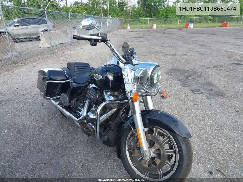 2018 Harley-Davidson Flhr Road King VIN: 1HD1FBC11JB660474 Lot: 42353021