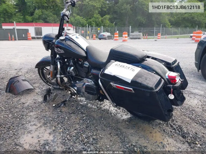 2018 Harley-Davidson Flhr Road King VIN: 1HD1FBC13JB612118 Lot: 42482576
