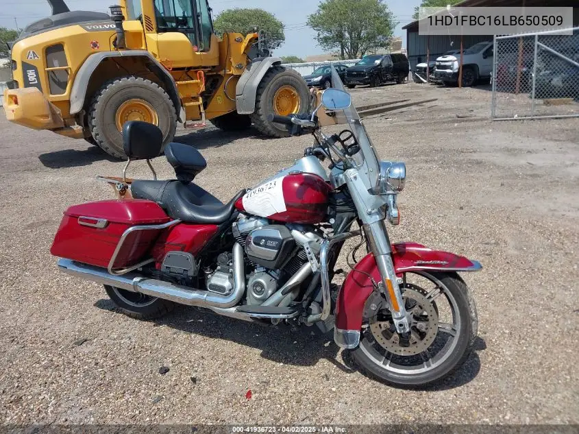2020 Harley-Davidson Flhr VIN: 1HD1FBC16LB650509 Lot: 41936723
