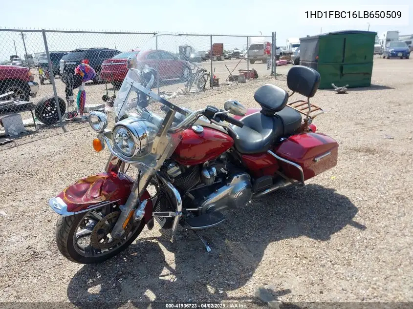 2020 Harley-Davidson Flhr VIN: 1HD1FBC16LB650509 Lot: 41936723