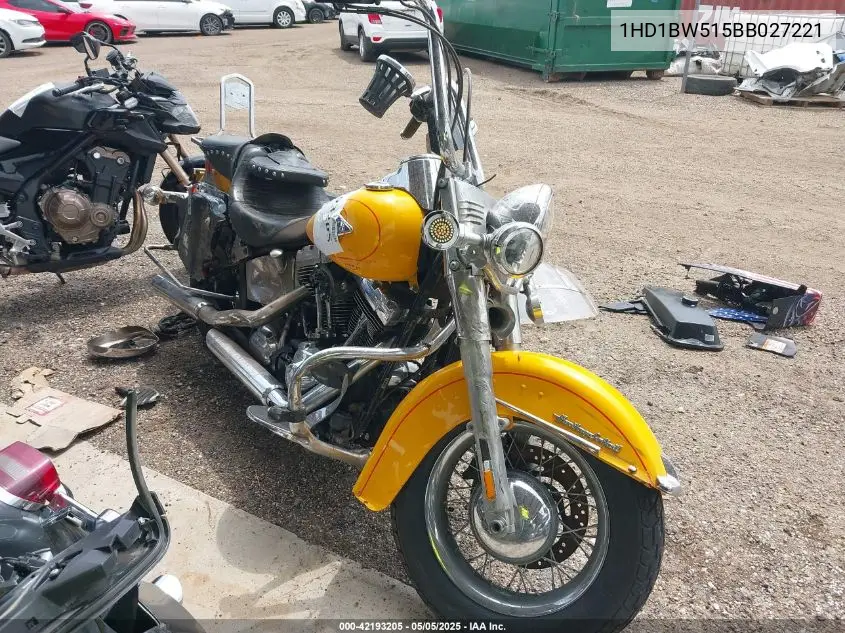 2011 Harley-Davidson Flstc VIN: 1HD1BW515BB027221 Lot: 42193205