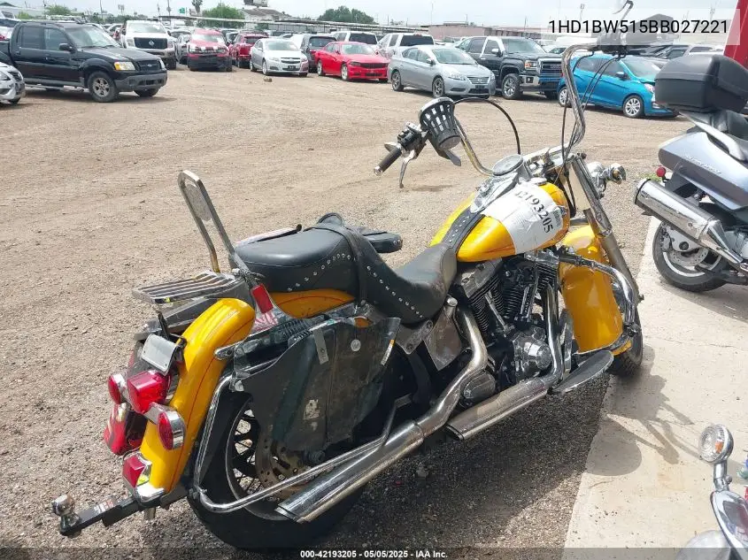 2011 Harley-Davidson Flstc VIN: 1HD1BW515BB027221 Lot: 42193205