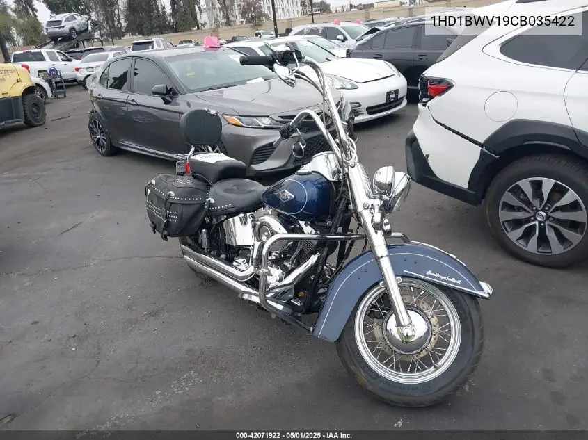 2012 Harley-Davidson Flstc Heritage Softail Classic VIN: 1HD1BWV19CB035422 Lot: 42071922