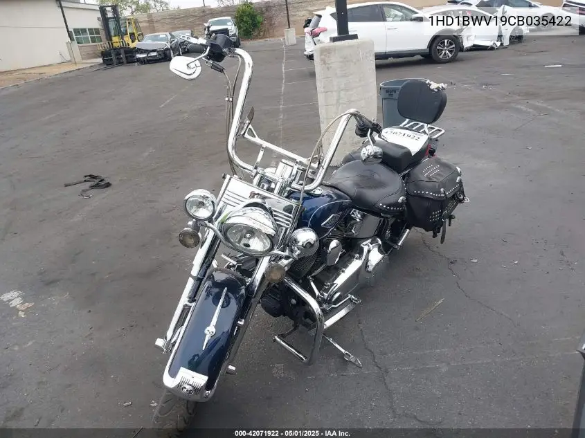 2012 Harley-Davidson Flstc Heritage Softail Classic VIN: 1HD1BWV19CB035422 Lot: 42071922