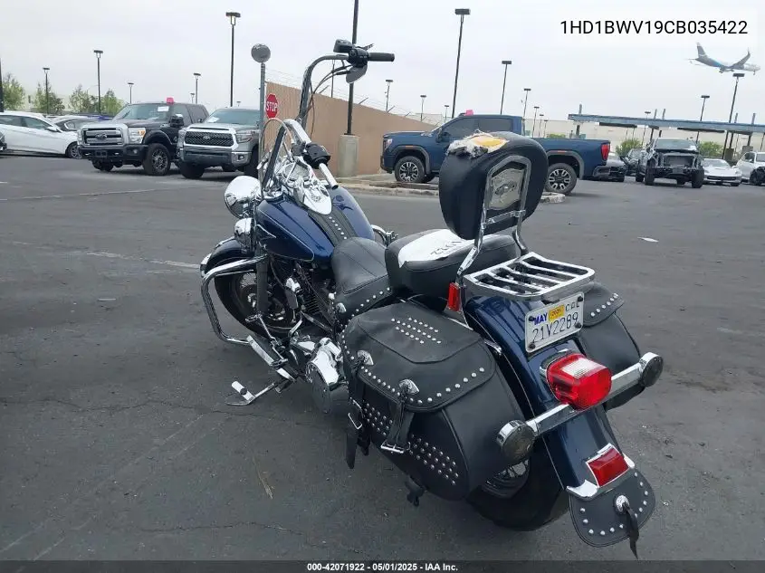 2012 Harley-Davidson Flstc Heritage Softail Classic VIN: 1HD1BWV19CB035422 Lot: 42071922