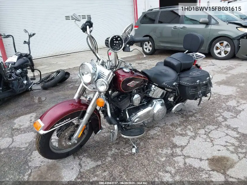 2015 Harley-Davidson Flstc Heritage Softail Classic VIN: 1HD1BWV15FB031615 Lot: 42563737