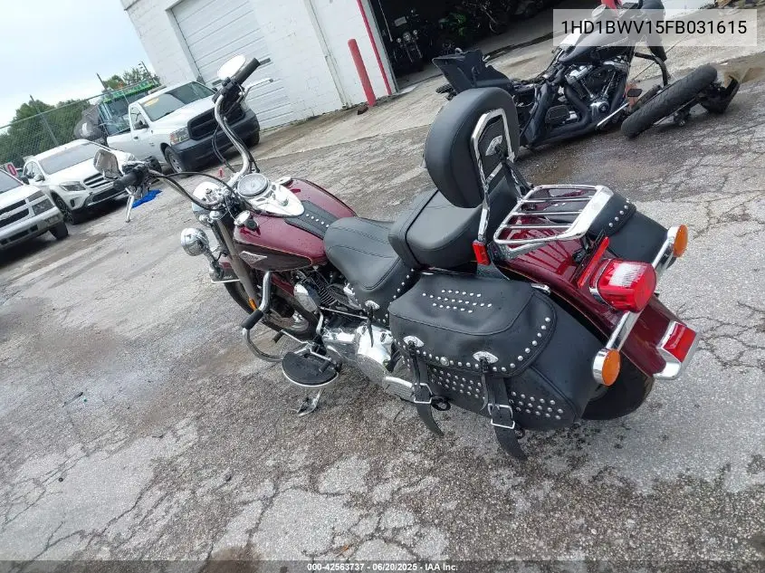 2015 Harley-Davidson Flstc Heritage Softail Classic VIN: 1HD1BWV15FB031615 Lot: 42563737