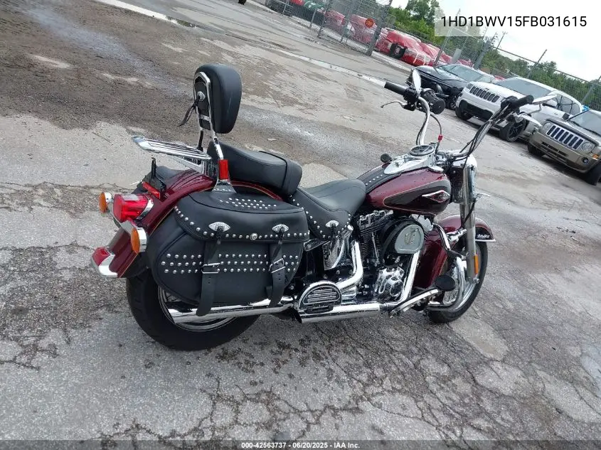 2015 Harley-Davidson Flstc Heritage Softail Classic VIN: 1HD1BWV15FB031615 Lot: 42563737