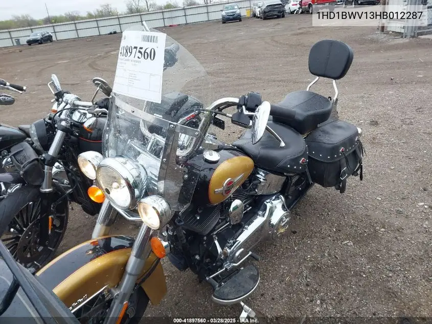 2017 Harley-Davidson Flstc Heritage Softail Classic VIN: 1HD1BWV13HB012287 Lot: 41897560