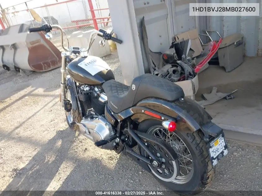 2021 Harley-Davidson Fxst VIN: 1HD1BVJ28MB027600 Lot: 41616338