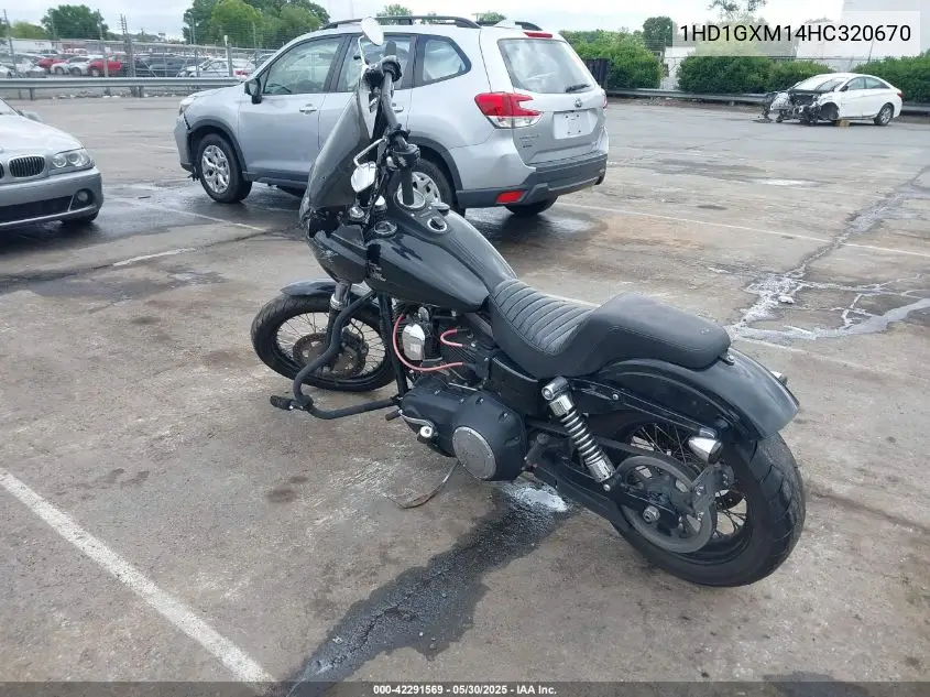 2017 Harley-Davidson Fxdb Dyna Street Bob VIN: 1HD1GXM14HC320670 Lot: 42291569