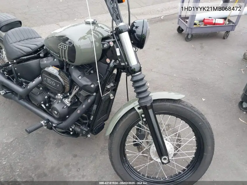 2021 Harley-Davidson Fxbbs VIN: 1HD1YYK21MB068472 Lot: 42181924