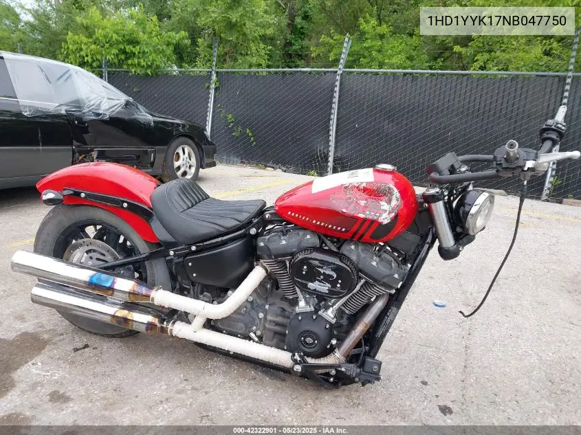 2022 Harley-Davidson Fxbbs VIN: 1HD1YYK17NB047750 Lot: 42322901