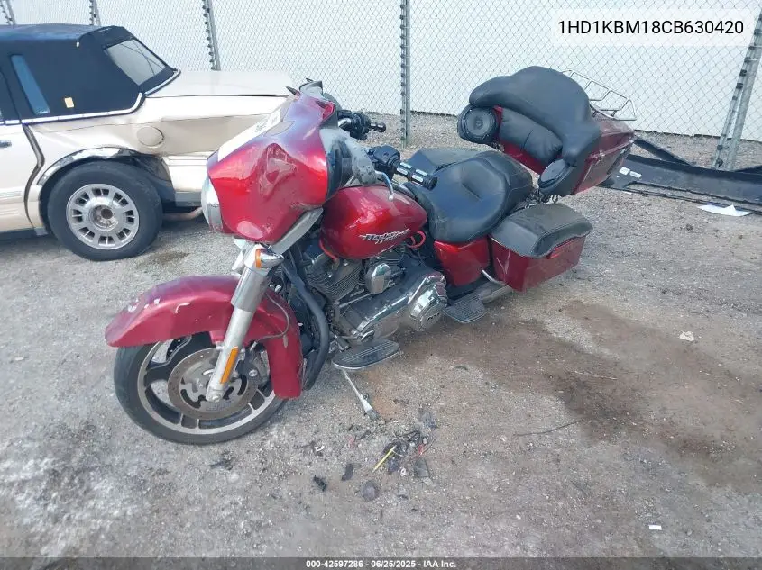 2012 Harley-Davidson Flhx Street Glide VIN: 1HD1KBM18CB630420 Lot: 42597286