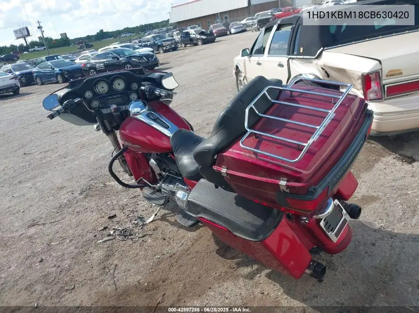 2012 Harley-Davidson Flhx Street Glide VIN: 1HD1KBM18CB630420 Lot: 42597286
