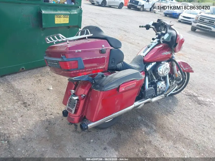 2012 Harley-Davidson Flhx Street Glide VIN: 1HD1KBM18CB630420 Lot: 42597286