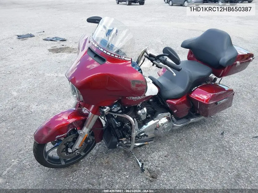 2017 Harley-Davidson Flhxs Street Glide Special VIN: 1HD1KRC12HB650387 Lot: 42570551