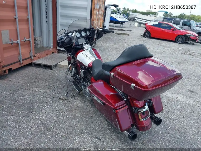 2017 Harley-Davidson Flhxs Street Glide Special VIN: 1HD1KRC12HB650387 Lot: 42570551