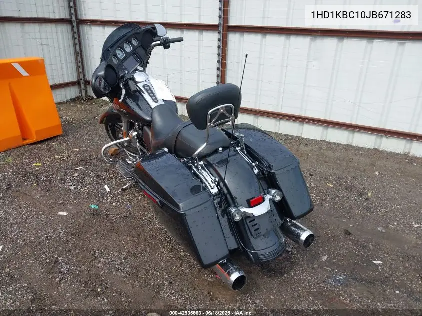 2018 Harley-Davidson Flhx Street Glide VIN: 1HD1KBC10JB671283 Lot: 42535663
