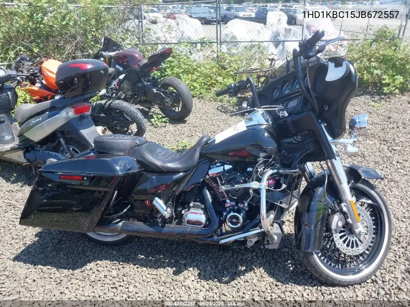 2018 Harley-Davidson Flhx Street Glide VIN: 1HD1KBC15JB672557 Lot: 42582367