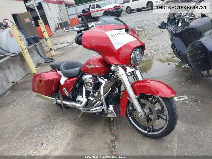 2019 Harley-Davidson Flhx VIN: 1HD1KBC15KB648731 Lot: 42100117